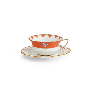 Peony Diamond Teacup & Saucer