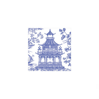 Chinoiserie Toile Pagoda Cocktail Napkins