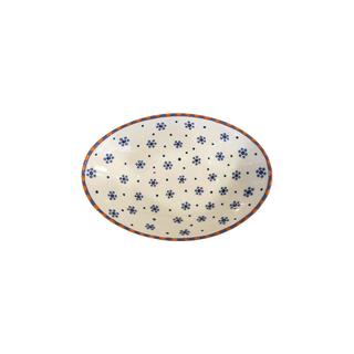 Handpainted Oval Pasta Bowl Blue