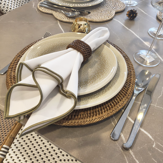 Cotton Feel Napkins with Colour Trim (pack of 12)