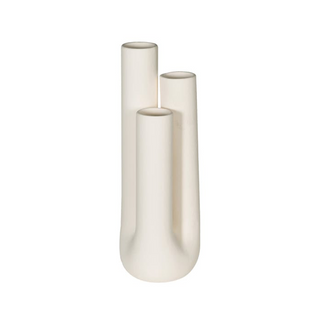 Cream Triple Stem Vase