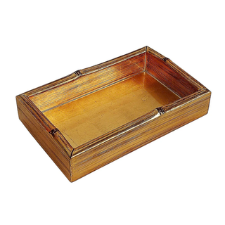 Gold Leaf Bamboo Edge Lacquer Napkin Holder (Guest Towel)