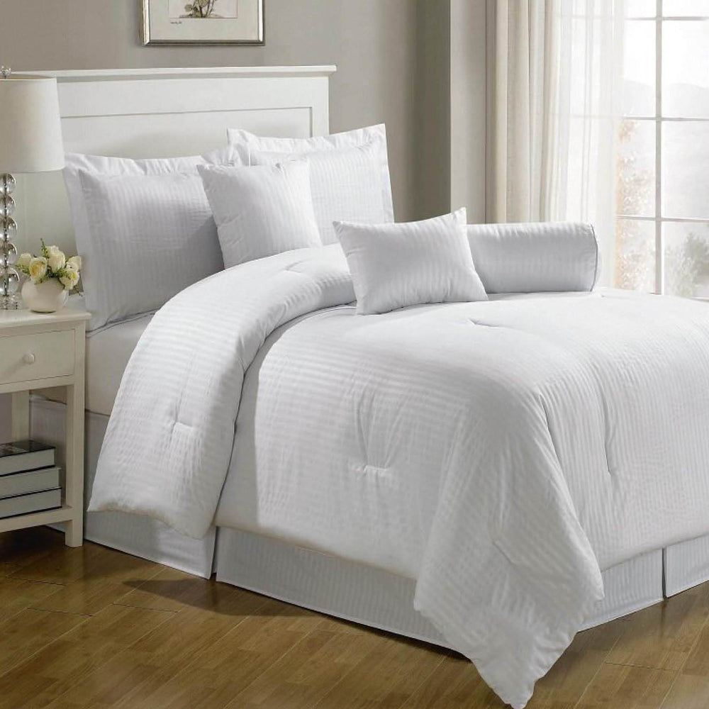 
                  
                    Load image into Gallery viewer, Egyptian Cotton Satin Stripe Duvet Set (+2 pillowcases)
                  
                