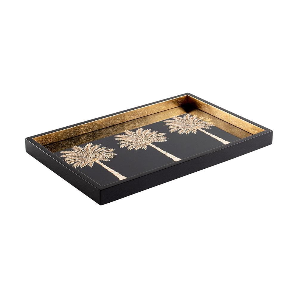 Grand Palms Lacquer Vanity Tray in Black