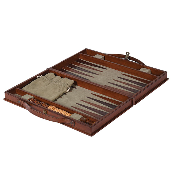 Back Gammon Set in Leather Case
