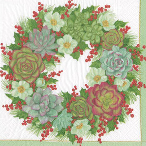 
                  
                    Load image into Gallery viewer, Succulent Wreath Cocktail Paper Napkins
                  
                