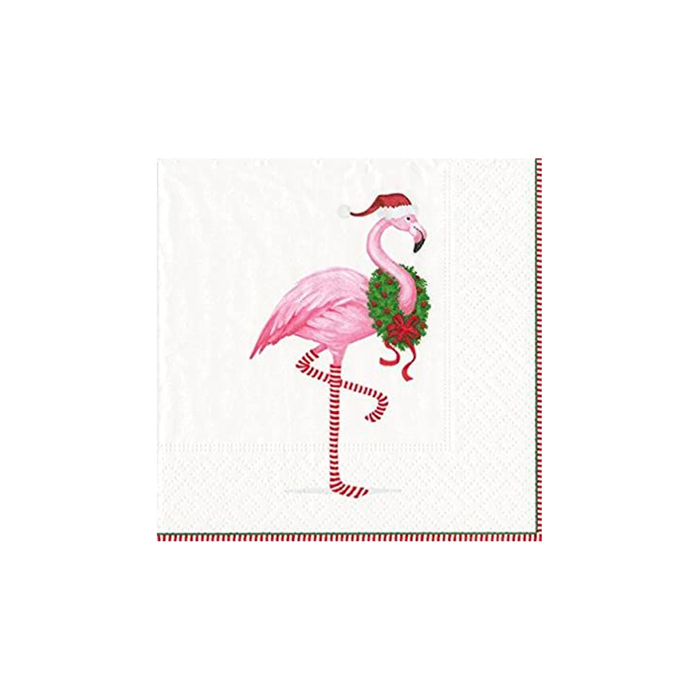 Christmas Flamingo Cocktail Paper Napkins