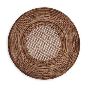 
                  
                    Load image into Gallery viewer, Rattan Round Plate Charger in Dark Natural
                  
                