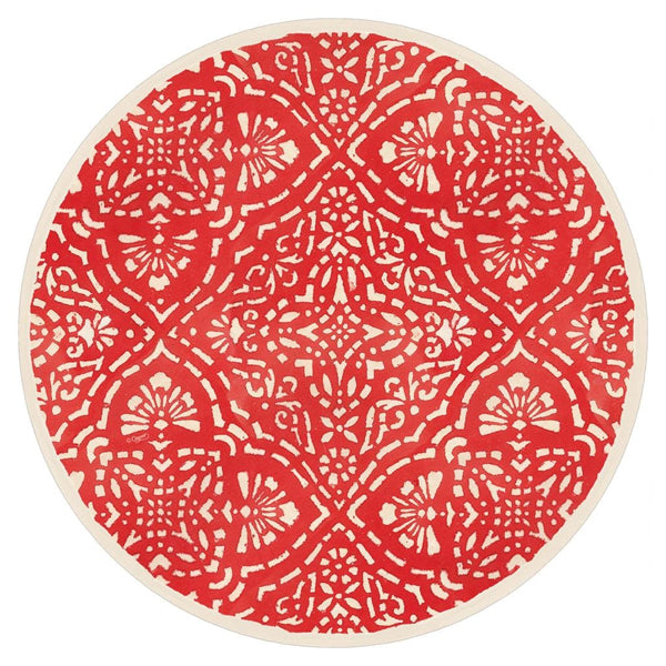 Annika Round Paper Placemats in Red