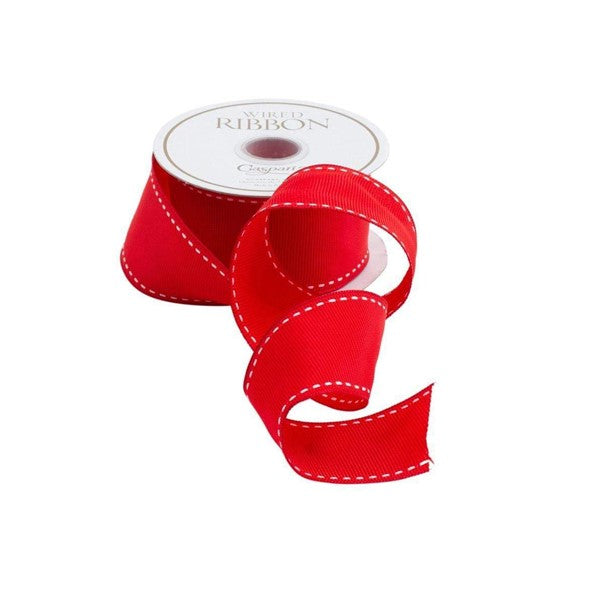 Red Grosgrain Wired Ribbon