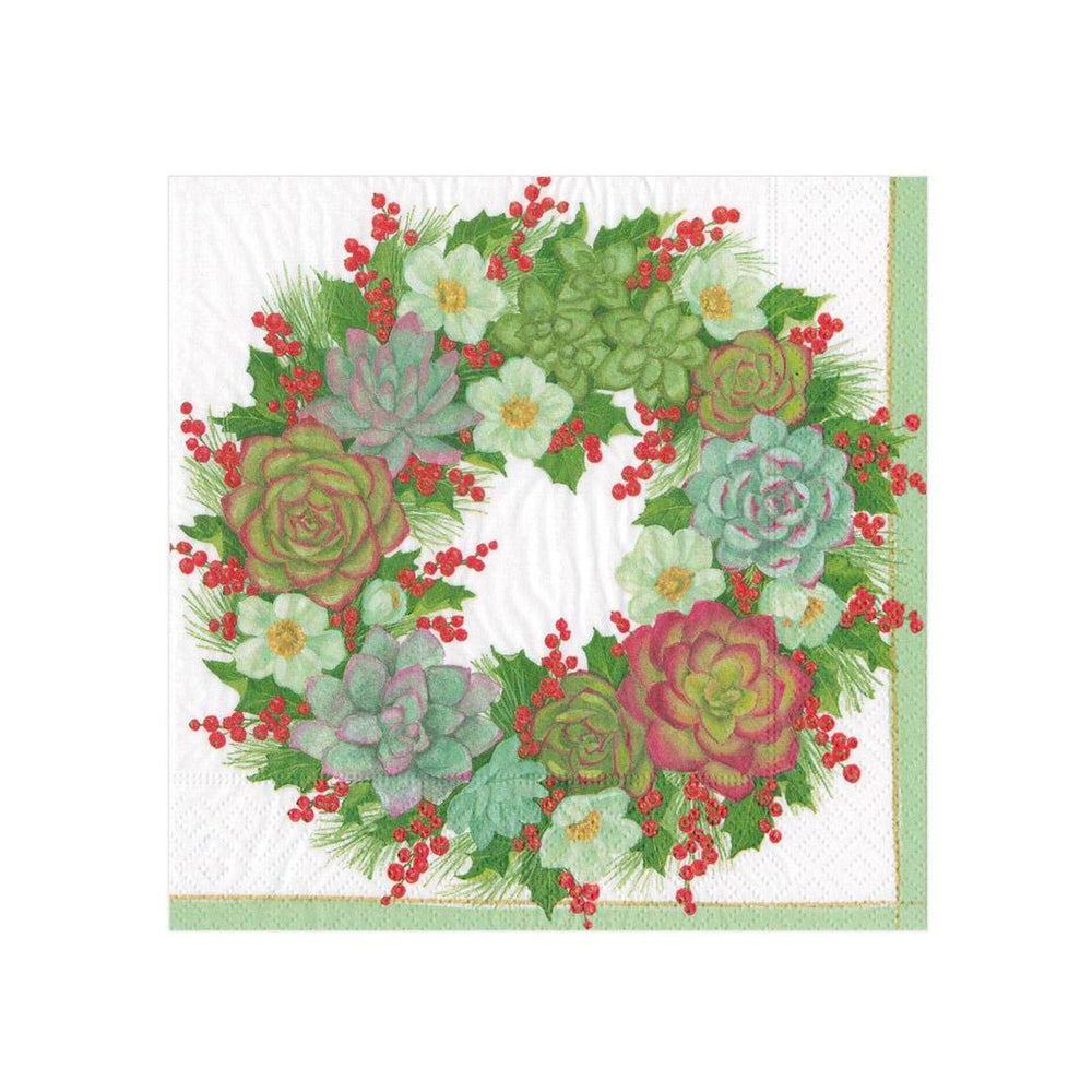 Succulent Wreath Paper Napkins